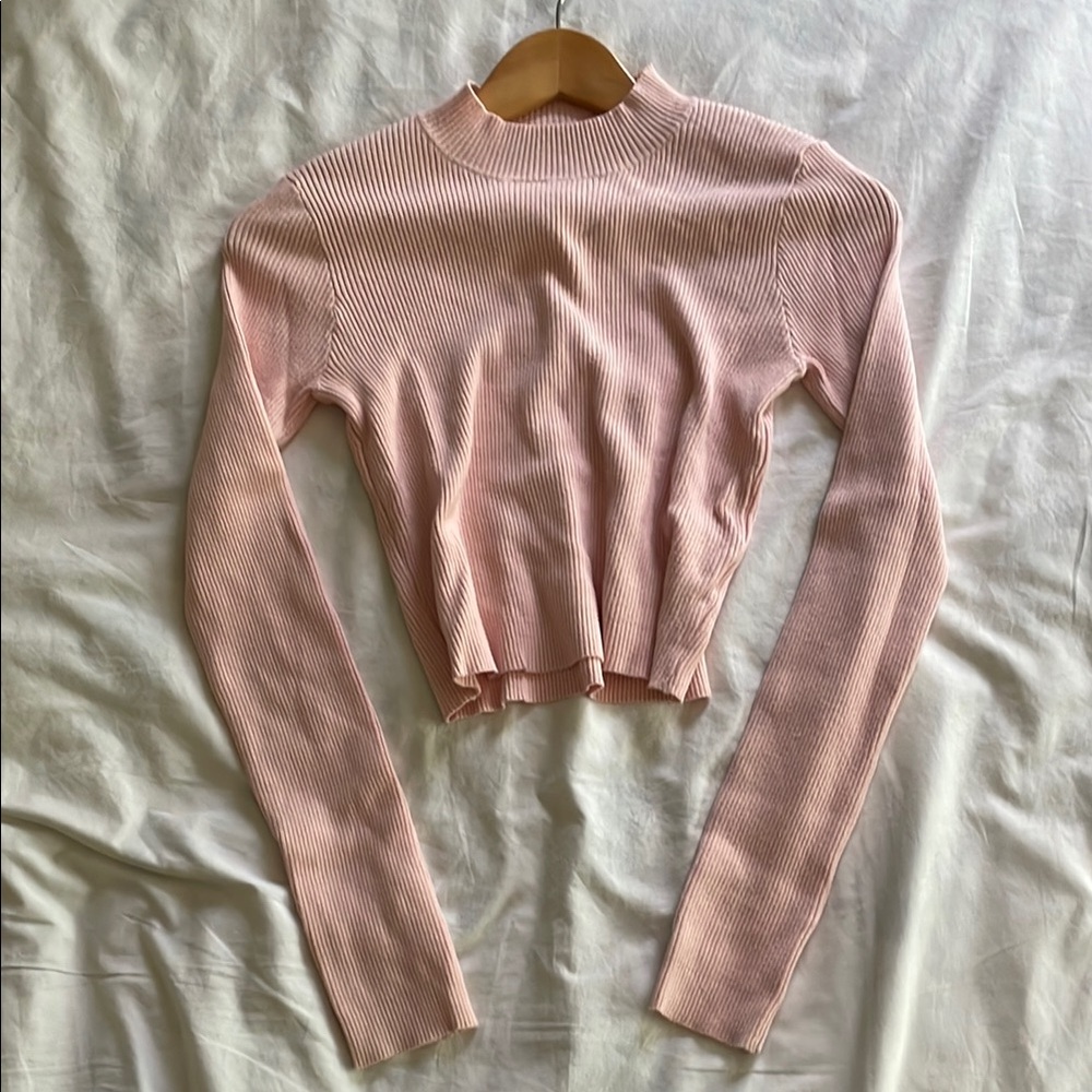 Brandy Melville Light Pink Ribbed Top